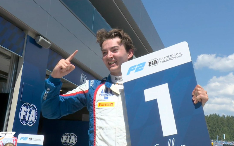 John Bennett claims maiden Formula 2 victory in the Austrian Sprint Race